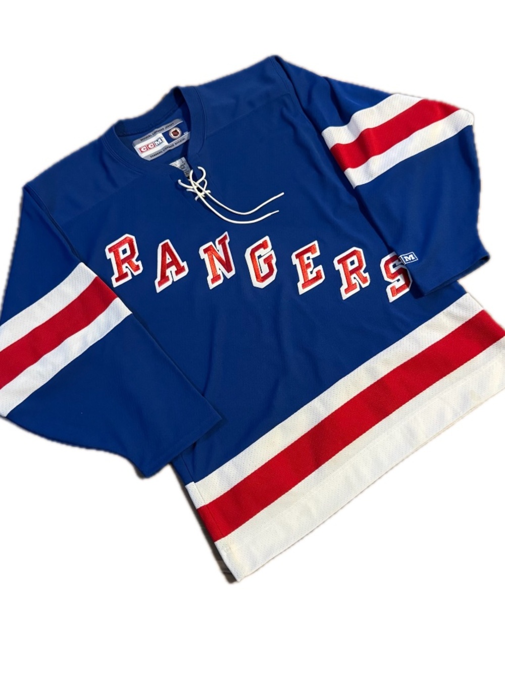 Vintage CCM New York Rangers Hockey Jersey Men’s Medium Blue NHL 90s
